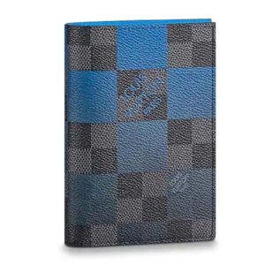 Louis Vuitton LV Unisex Passport Cover Blue Damier Graphite Giant Coated Canvas | AlmaBagz