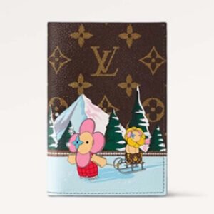 Louis Vuitton LV Unisex Passport Cover Pink Monogram Coated Canvas Grained Cowhide Leather | AlmaBagz