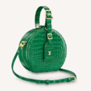 Louis Vuitton LV Unisex Petite Boite Chapeau Green Matte Alligator Leather | AlmaBagz