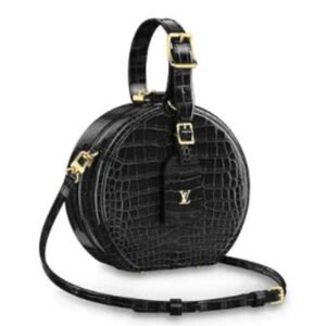 Louis Vuitton LV Unisex Petite Boite Chapeau Latte Matte Matte Alligator Leather | AlmaBagz