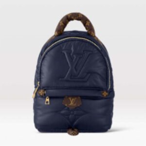 Louis Vuitton LV Unisex Pillow Palm Springs Mini Backpack Navy Blue Recycled Metallic Nylon | AlmaBagz