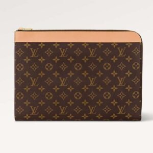 Louis Vuitton LV Unisex Pochette Jour Monogram Coated Canvas Aged Cowhide Leather | AlmaBagz