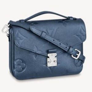 Louis Vuitton LV Women Pochette Metis Bag Navy Nacre Embossed Grained Cowhide Leather | AlmaBagz