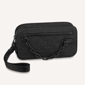 Louis Vuitton LV Unisex Pochette Volga Taurillon Cowhide Leather Monogram Canvas | AlmaBagz