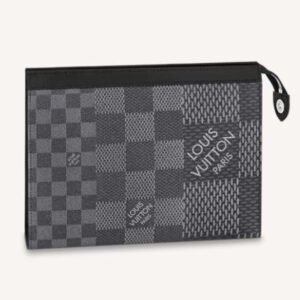 Louis Vuitton LV Unisex Pochette Voyage Gray Damier Graphite 3D Coated Canvas | AlmaBagz