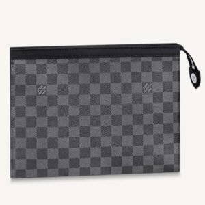 Louis Vuitton LV Unisex Pochette Voyage MM Bag Grey Damier Graphite Coated Canvas | AlmaBagz