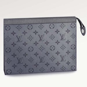 Louis Vuitton LV Unisex Pochette Voyage MM Bag Gunmetal Gray Monogram Coated Canvas | AlmaBagz