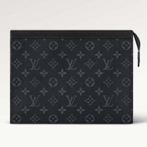 Louis Vuitton LV Unisex Pochette Voyage MM Black Grey Monogram Eclipse Canvas | AlmaBagz