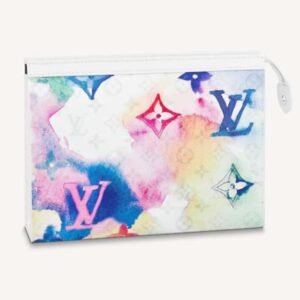 Louis Vuitton LV Unisex Pochette Voyage MM Monogram Watercolor Multico Coated Canvas | AlmaBagz