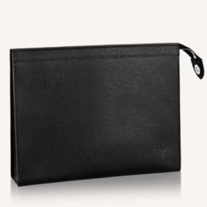 Louis Vuitton LV Unisex Pochette Voyage MM Taiga Leather Zip Closing System | AlmaBagz