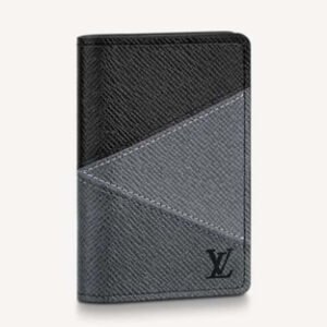 Louis Vuitton LV Unisex Pocket Organizer Gray Monochrome Taiga Leather | AlmaBagz
