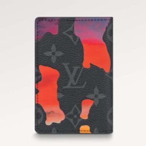 Louis Vuitton LV Unisex Pocket Organizer Red Sunset Monogram Eclipse Coated Canvas | AlmaBagz