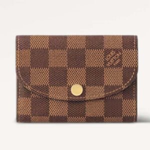 Louis Vuitton LV Unisex Rosalie Coin Purse Damier Ebene Coated Canvas Grained Cowhide Leather | AlmaBagz