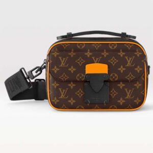 Louis Vuitton LV Unisex S Lock Messenger Brown Radiant Sun Monogram Macassar Coated Canvas | AlmaBagz