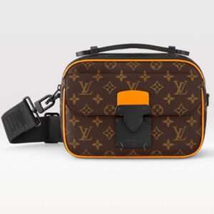 Louis Vuitton LV Unisex S Lock Messenger Radiant Sun Monogram Macassar Coated Canvas | AlmaBagz