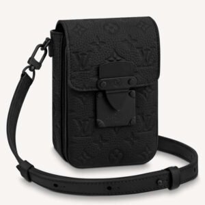 Louis Vuitton LV Unisex S-Lock Vertical Wearable Wallet Black Taurillon Monogram Leather | AlmaBagz