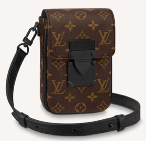 Louis Vuitton LV Unisex S-Lock Vertical Wearable Wallet Monogram Macassar Coated Canvas | AlmaBagz