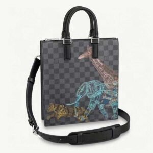 Louis Vuitton LV Unisex Sac Plat Cross Damier Graphite Coated Canvas | AlmaBagz