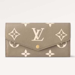 Louis Vuitton LV Unisex Sarah Wallet Cream Monogram Empreinte Embossed Supple Grained Cowhide Leather | AlmaBagz