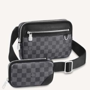 Louis Vuitton LV Unisex Scott Messenger Damier Graphite Coated Canvas Cowhide Leather | AlmaBagz
