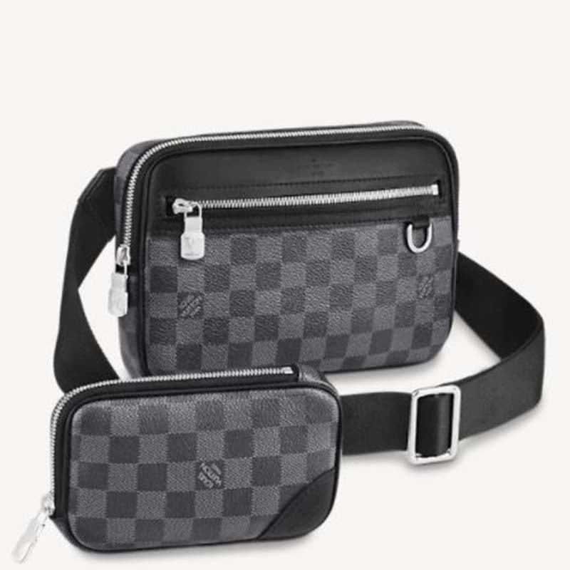 Louis Vuitton LV Unisex Scott Messenger Damier Graphite Coated Canvas Cowhide Leather | AlmaBagz