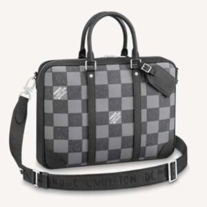 Louis Vuitton LV Unisex Sirius Briefcase Messenger Bag Graphite Cowhide Leather | AlmaBagz