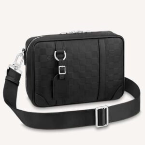 Louis Vuitton LV Unisex Sirius Messenger Bag Damier Infini Onyx Cowhide Leather | AlmaBagz