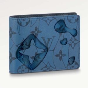 Louis Vuitton LV Unisex Slender Wallet Abyss Blue Monogram Aquagarden Coated Canvas | AlmaBagz