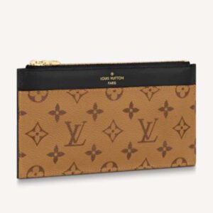 Louis Vuitton LV Unisex Slim Purse Black Monogram Reverse Coated Canvas Cowhide Leather | AlmaBagz