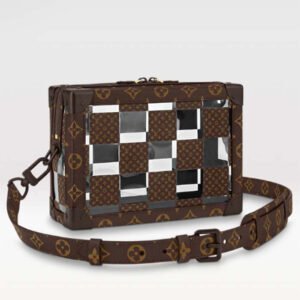 Louis Vuitton LV Unisex Slim Soft Trunk Brown Monogram Chess Coated Canvas PVC | AlmaBagz