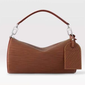 Louis Vuitton LV Unisex Soft Polochon MM Cognac Calf Leather Textile Lining | AlmaBagz