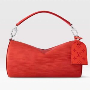 Louis Vuitton LV Unisex Soft Polochon MM Vermillion Red Epi XL Grained Cowhide Leather | AlmaBagz