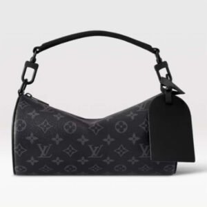 Louis Vuitton LV Unisex Soft Polochon PM Monogram Eclipse Coated Canvas Cowhide Leather | AlmaBagz