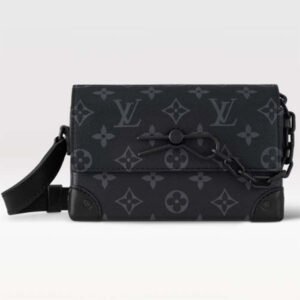 Louis Vuitton LV Unisex Steamer Wearable Wallet Black Monogram Eclipse Coated Canvas Cowhide Leather | AlmaBagz