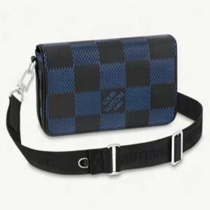 Louis Vuitton LV Unisex Studio Messenger Blue 3D Damier Infini Cowhide Leather | AlmaBagz