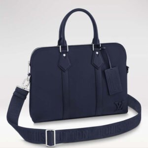 Louis Vuitton LV Unisex Takeoff Briefcase Navy Blue LV Aerogram Cowhide Leather | AlmaBagz