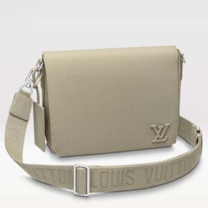 Louis Vuitton LV Unisex Takeoff Messenger Sage Cowhide Leather Textile Lining | AlmaBagz