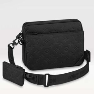 Louis Vuitton LV Unisex Trio Messenger Bag Black Calf Leather Cowhide | AlmaBagz
