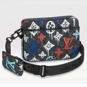 Louis Vuitton LV Unisex Trio Messenger Bag Graffiti Orange Monogram Coated Canvas | AlmaBagz