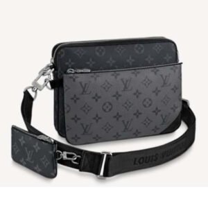 Louis Vuitton LV Unisex Trio Messenger Bag Monogram Eclipse Coated Canvas Monogram Eclipse | AlmaBagz
