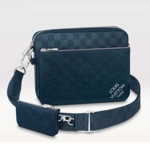 Louis Vuitton LV Unisex Trio Messenger Blue Sapphire Damier Infini Cowhide Leather | AlmaBagz