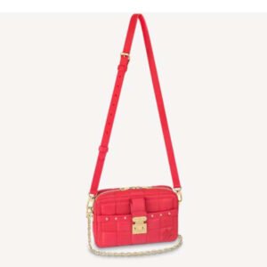 Louis Vuitton LV Unisex Troca PM Handbag Pink Damier Quilt Lambskin Calfskin | AlmaBagz