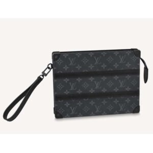 Louis Vuitton LV Unisex Trunk Pouch Black Monogram Eclipse Canvas Leather | AlmaBagz