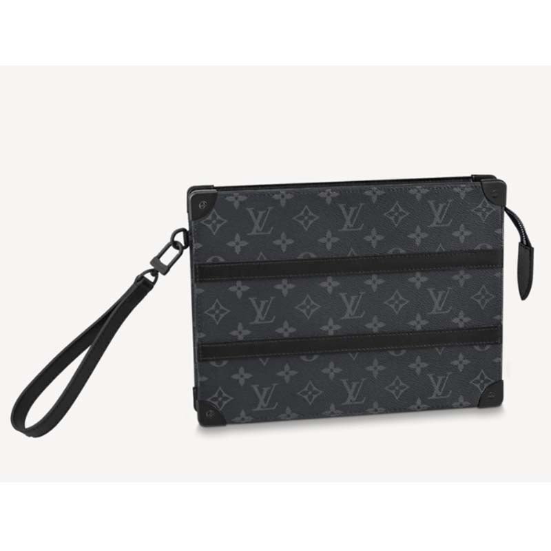 Louis Vuitton LV Unisex Trunk Pouch Black Monogram Eclipse Canvas Leather | AlmaBagz