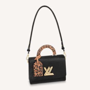 Louis Vuitton LV Unisex Twist MM Handbag Black Epi Grained Leather | AlmaBagz