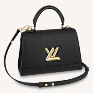 Louis Vuitton LV Unisex Twist One Handle PM Handbag Black Taurillon Leather | AlmaBagz