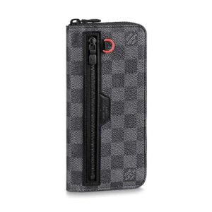 Louis Vuitton LV Unisex Utility Zippy Wallet Damier Graphite Canvas | AlmaBagz