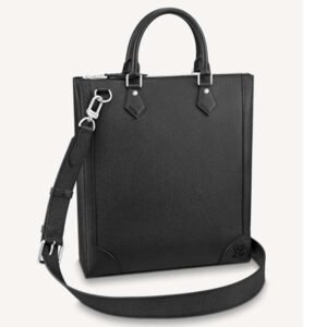 Louis Vuitton LV Unisex Vertical Tote Black Taiga Cowhide Leather Textile Lining | AlmaBagz