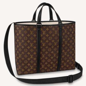 Louis Vuitton LV Unisex WeekEnd Tote GM Monogram Macassar Coated Canvas Cowhide Leather | AlmaBagz