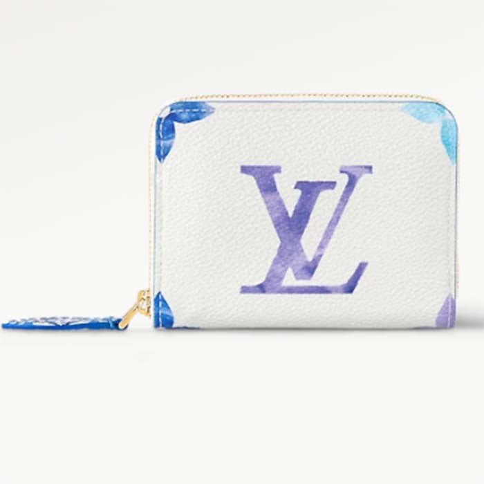 Louis Vuitton LV Unisex Zippy Coin Purse Blue Monogram Coated Canvas Zip Closure | AlmaBagz